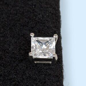 SINGLE Square Cut Glass Stud Earring